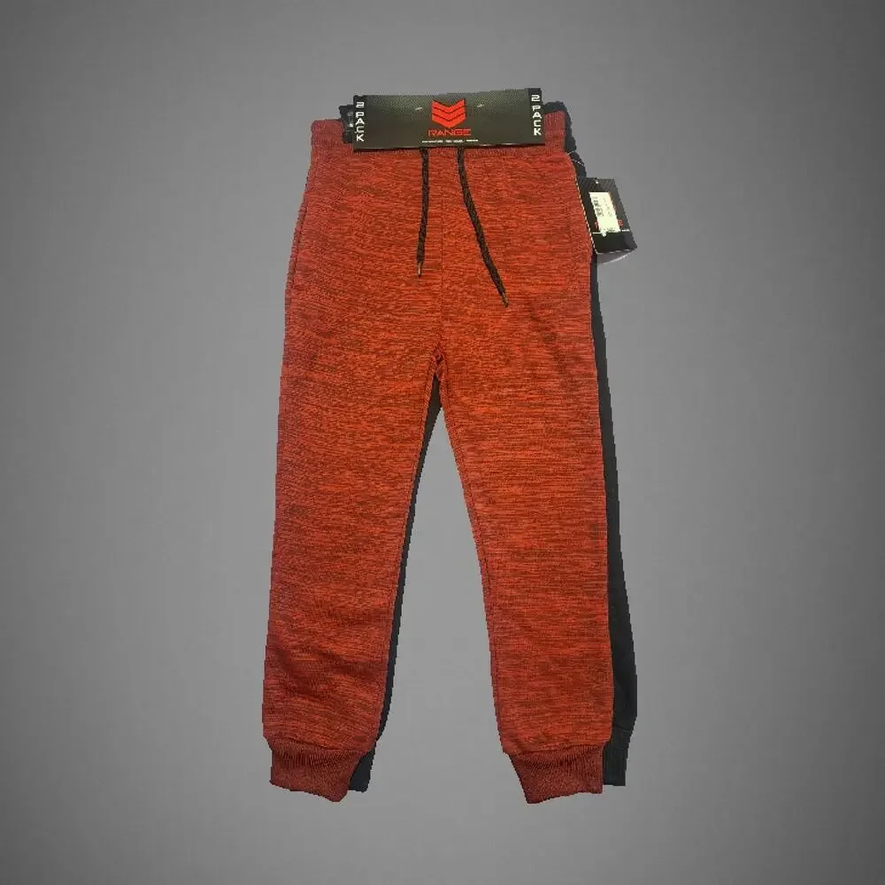 Boys 2-Pack Red & Black Athletic Performance Jogger Pants with Pockets Size 8